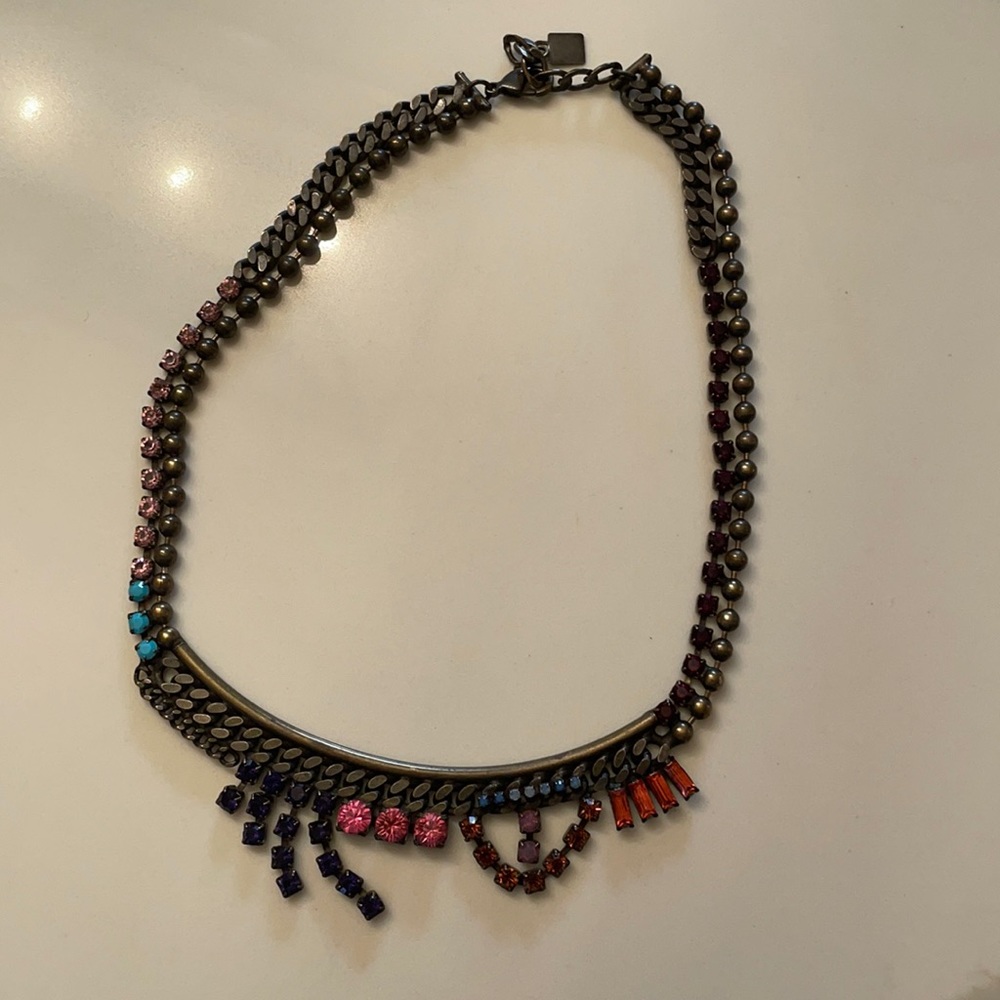 Dannijo multi colored gemstone collar necklace